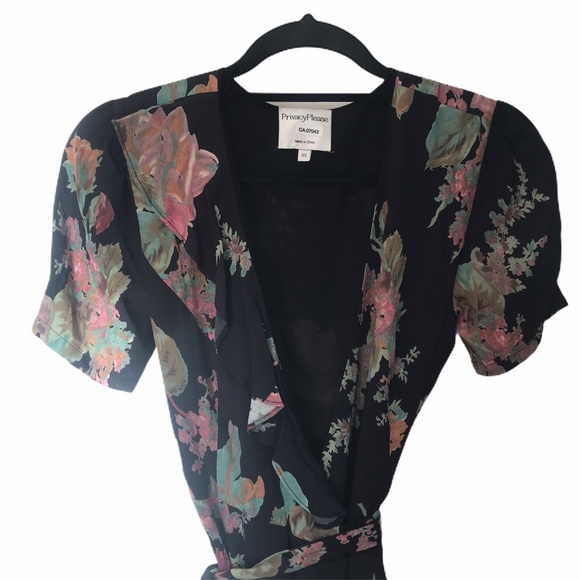 Privacy Please June Floral V-neck Wrap Mini Dress - Picture 7 of 11